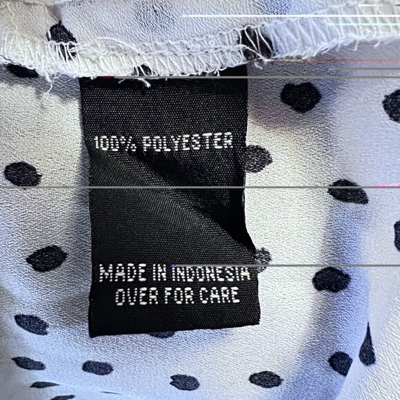 IZ BYER Women's White/Black, Polka Dot, Button Up, Twisted Mid Drift - XS - Picture 6 of 11